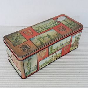 W&R Jacob & Co Biscuit Cookie Tin 8.5"x3.5" England London Scenes Cottagecore